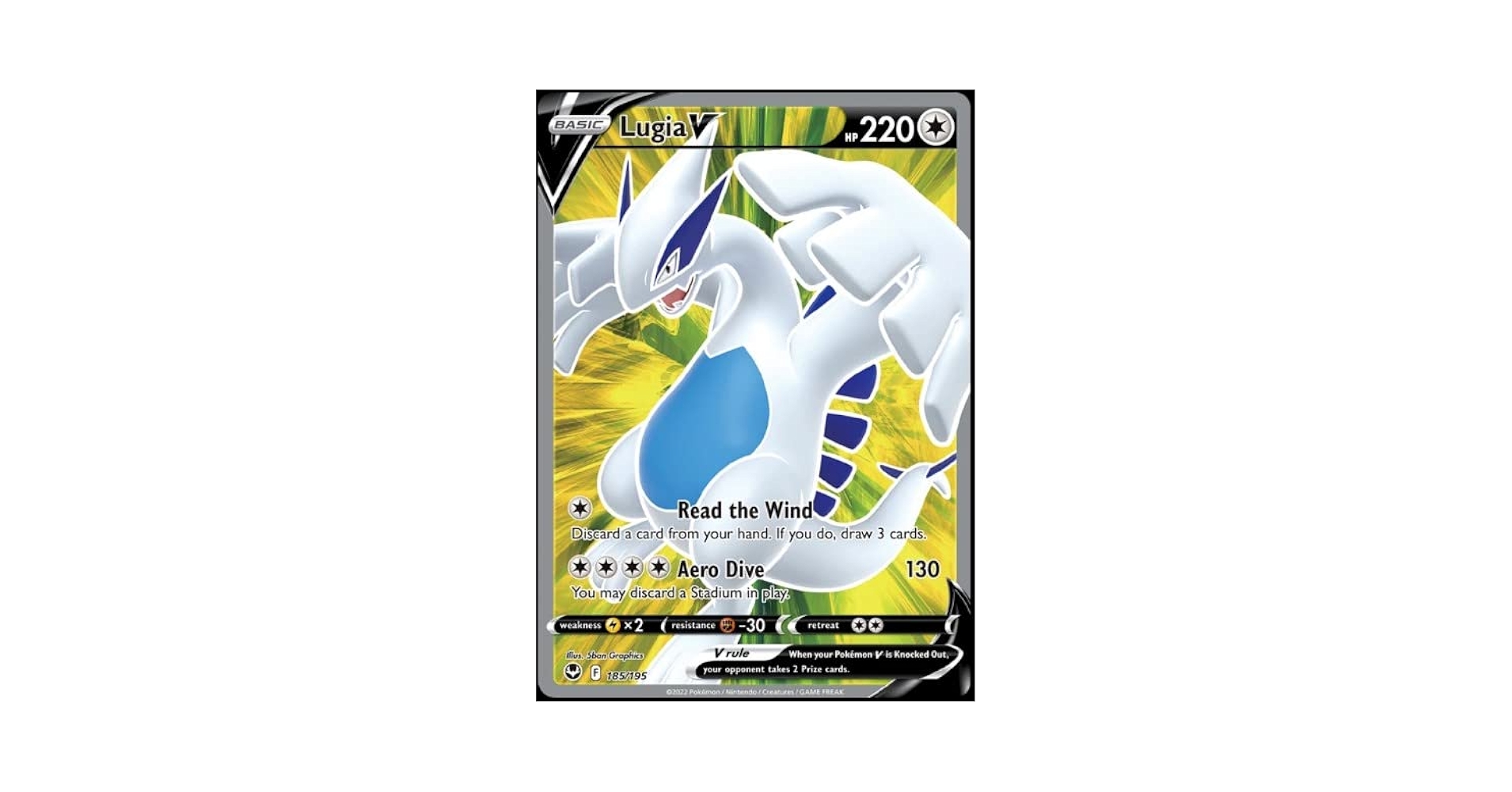Amazon.com: Lugia V 185/195- Silver Tempest - Full Art